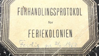 Forsiden på en forhanflingsprotokoll for Porsgrund feriekoloni